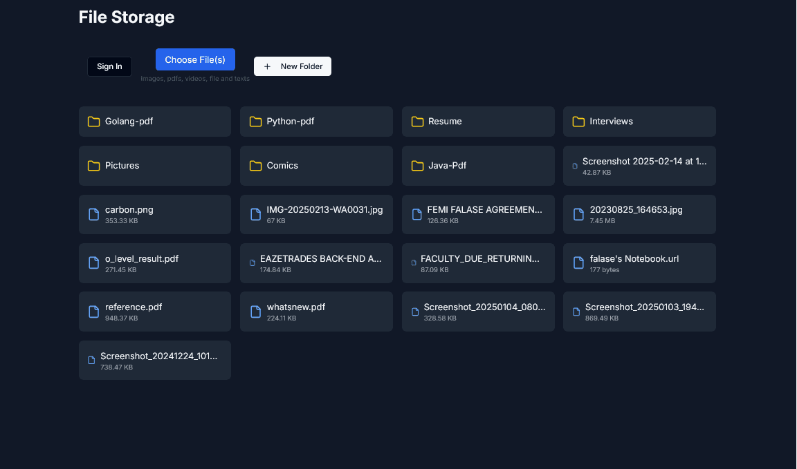 Personal File Storage